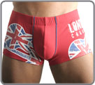 Superb Union Jack on Guitar printed pattern. Exist in black, blue and red. Beautiful quality of fabric. Lined at the front.