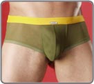 A super-transparent flattering tulle does not even attempt to hide to much of a man's glory.