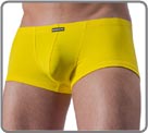 The mini pants cut of Manstore. High quality polyamid material, extensible. Unlined front pouch.