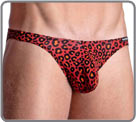 Very short and very sexy cut, in a red animal print, this is the weapon of and...