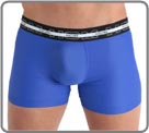 Innovation: A compact polyamid elasthan product without any seam because the fabric and the waist band are heat sealing. Heat shaped pouch. The body is carved while ensuring a comfort and an extreme support.