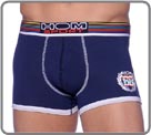 Hom creates its World Collection. Tee-shirts highly coloured out of cotton/elasthan. Rainbow waist band and blazon 68. A perfect look for the athletes of the Olympic Games but also for the sportsmen of Sunday.