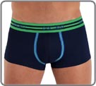 Sprint, coloured in Sensitive polyamide elasthan, enabling excellent skin breathability. A lovely striped waistband with ‘Hom Sport’ silicone lettering for a look that is both sporty and futuristic. Colourful edging effects. Unlined front pouch.