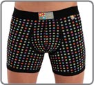 Long Maxi shorts. The Smiley collection by e.Go. Multicolour confetti effect mini Smiley print to help you smile a little more. Unlined front pouch.