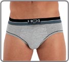 Relaunch of the duo-colour HO1. Available in light grey marl and in black cotton modal stretch fabric. Very comfortable triple colour waistband that coordinates with the refined edging. A very on-trend and top of the range look. Unlined front pouch.