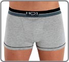 Relaunch of the duo-colour HO1. Available in light grey marl and in black cotton modal stretch fabric. Very comfortable triple colour waistband that coordinates with the refined edging. A very on-trend and top of the range look. Unlined front pouch.