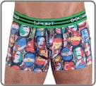 A Maxi polyester elasthan Microfiber printed. A pattern for photographic effect directed by ink-jet printing. He resumed supporters wearing make-up in the colours of their country! Ultra-comfortable in microfibre Hom Sport waist band.