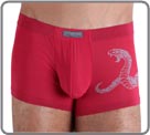 A hipster made in the Plume range material, in elasthan polyamide. Contrasting Cobra transfer. A fabric waistband for greater comfort. A refined style with an Asian touch.