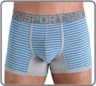 A Maxi Cotton spandex striped bicolor, with a transfer back laurels 68. Belt HOM SPORT Microfiber soft. Easy to wear sport look.