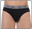 Pack of 2 pieces (1 solid black and 1 striped grey/black) ideal for every day. In 94% cotton, 6% elast for the solid one, 49% polyester, 47% cotton, 4% elast for the striped. Microfiber waistband. Lined pouch. Comfort and simplicity at a soft price.
