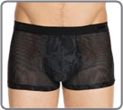 Boxerbrief in a transparent material adorned with floral patterns and covered a...