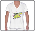 Drawn by Kutfinger and Sullivan. Fashion idea: 3D on a t-shirt! Fun innovation. Can be seen in relief with 3D glasses include.