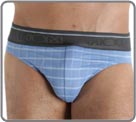Delicate square woven pattern in blue. 39% cotton. A beautiful apparent waist band raised of blue. A smart and timeless model.