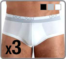 Pack of 3 briefs to the black/white/clouded gray mixed colours. A beautiful waist band with effects of clouded. A very modern and current look.
