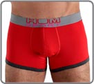 Boxerbrief of cotton elasthan with the bright colors. Borderings and waist band bring more look to the model. Freshness and ice floe effect very tendency.