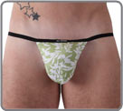 Imprim� de feuilles de laurier un fond vert clair. Mati�re microfibre tr�s logo...