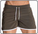 Short de bain avec cordon de serrage soulign par un liser sur les cts et le...