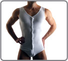 Exceptional and rare this cotton/modal bodybrief. Buttons on the front and  between-legs attach.