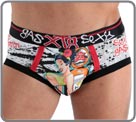 Great Pin Up printed pattern allover behind with remind on the center of the pouch. Waist band printed GAS XTG SEXY in front and PIN UP STATION behind. Lined at the front.