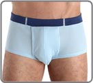 100% cotton, fine ribs. Reference 424 of Mariner. Lined at the front. Blue coiled waistband.