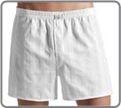 Ref. 3829. Timeless fashion - Casual elegant boxershorts. Finest woven pure cotton. Captiving subtle contrast striping. Buttoned fly. 100% cotton.