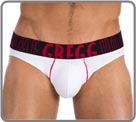 Majority organic cotton, Volumator has an internal foams shape (withdrawable) to form and amplify the round volume of the pouch. Pleasant cotton. GREGG waist band.