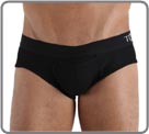 Todger Low Crotch goes much further simple basic because it is simply impossible not to be irresistible and to be well inside. Black rippled jersey body with black elastic band and white logo.