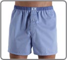 Boxershorts poplin, 100% cotton. Waist band contrasted color, 2 buttons. Fly 1 button.