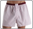 Boxershorts poplin, 100% cotton. Waist band contrasted color, 2 buttons. Fly 1 button.