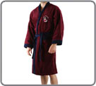 Dressing gown two-tone, Kimono neck, velvet sponges 100% cotton (450 g/m2), very absorbent, embroidery chest, girdled, length approximately 125 cm.