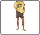 Pyjama court 100% coton. T-shirt avec imprim TRENDY. Petit prix...