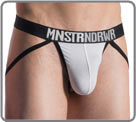 On a ribbed cotton base, rare jocktrap Manstore for savvy amateurs...