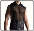 A very wide mesh from a material of quality, extensible. Satin black part. tank...