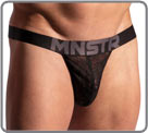 MNSTR logo in large letters at the elastic waistband. Space and punk are the of...