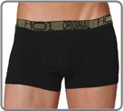 Lot de 2 boxers (1 noir uni et 1 noir  rayures blanches) en modal, matire et...