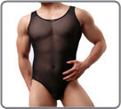 Pleasant and stretchy material for this semi-transparent bodysuit. No opening...