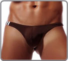 Thong based on a thin stretch polyamide material. 2 contrasting colored bars on...