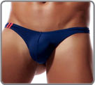 Thong based on a thin stretch polyamide material. 2 contrasting colored bars on...