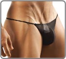 String thong, T-back for minimalist underwear adept. Version in black veil...