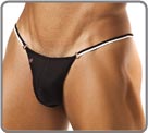 Slip ficelle double lien, couleurs constrates. Peu couvrant derrire...