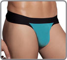 Made of cotton/modal for perfect comfort, this thong has a black border on the...