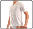 Cotton double mercerized (to make cotton more lustrous). V neck...