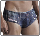 A very original pattern representing perfectly a jeans cut in a extensible with...