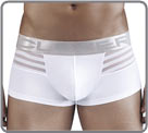 Nice shorty seduction alternating opaque and fabric material striped below the...