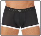 Transparency set between the pouch in an opaque material with tone-on-tone fine...