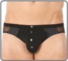 Ritz : une ligne trs originale et sexy : slip en tissu  rayures noires et en...