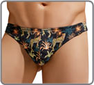 Printed thong in cotton and elastan, classic and sexy cut. Intense color. front...