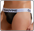 Tanga en coton et lastanne. Large ceinture lastique marque GAUVINE. Devant...