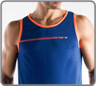 A comfortable, semi-fitted sleeveless tank top with contrasting Code 22 borders...