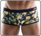 Swim boxerbriefs cut low waist made of high-end fabric. It is printed with on a...